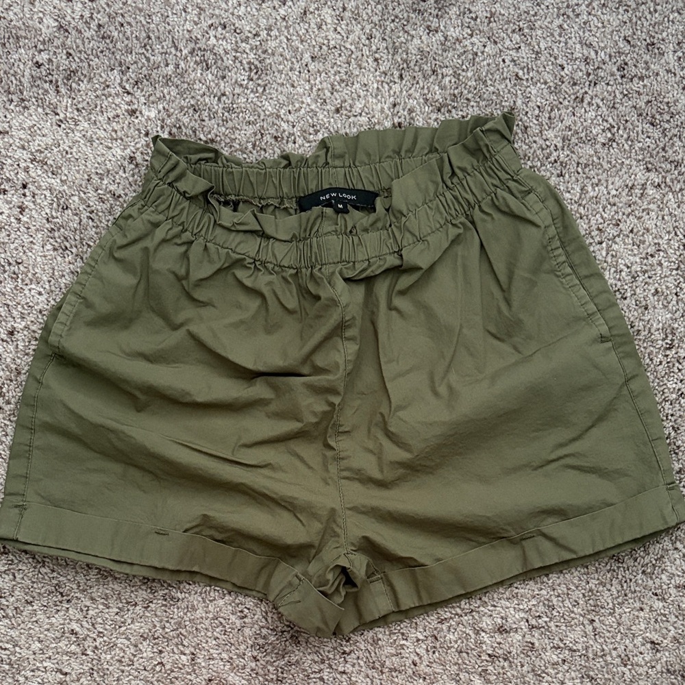 New Look High Waist Khaki Shorts